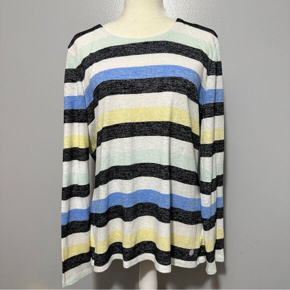 T by Talbots ladies, long sleeved striped sweater with decorative back size XL - Picture 1 of 4